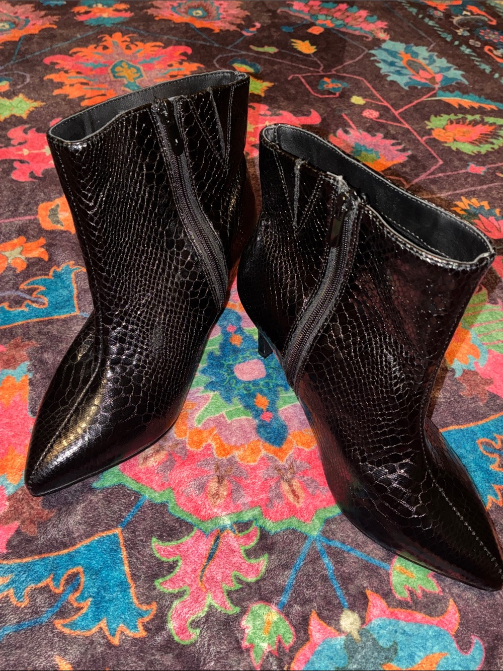 Torrid Black Snake-Embossed Pointed-Toe Ankle Boots - Women